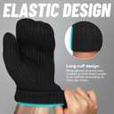 2 x Whiteleopard Men's Winter Gloves Warm Lining Elastic Cuff - Knit Stretchy Cold Weather Warm Knit Thick Gloves Mittens (Black)
