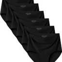 Kalapa Seamless Womens Underwear High Waisted No Show Briefs Silky Stretch Breathable Full Coverage Ladies Panties Multi Pack (Black)
