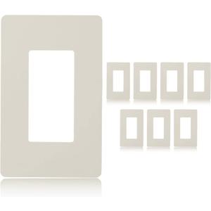 Faith Electric 1-Gang Decorator Screwless Wall Plates Child Safe Outlet Covers, 4.68"H x 2.93" L, Fits GFCI, USB Receptacles, Dimmers, and Lighting Controls, ETL Listed, 8-Pack, Almond, 8 Piece