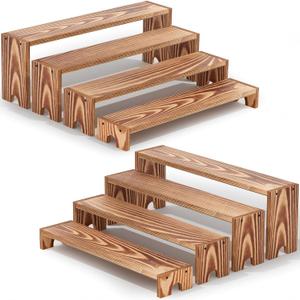 14 Inch Large Wooden Tiered Riser Display Stands, 2 Set Stackable Wooden Cupcake Stand Dessert Table Display Set,Tiered Shelf Organizer,Display Stands Shelf,Vendor Booth Display Items for Vendor Events