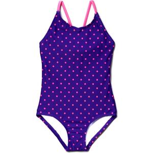 Kanu Surf Girls' Daisy Beach Sport one Piece Swimsuit (2T, Chloe Purple Dot) Size 8