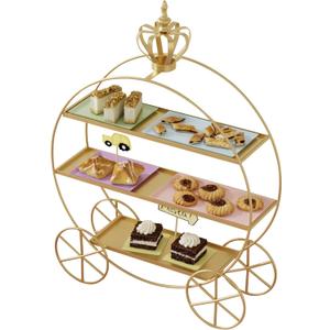 Crown Carriage Cake Stand, European-Style Crown Dessert Table Display Stand Tiered Serving Tray Pastry Ornaments for Wedding Birthday Parties Afternoon Tea