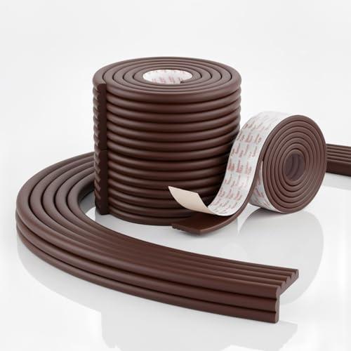 Baby Proofing Edge Corner Protector, 6.5 Ft Self - Adhesive Edge Protector for Baby, Soft NBR Rubber Foam Padding, Furniture, Sharp Edge Safety Corner Edge Bumper Guard-Brown