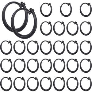 TIESOME 30pcs Gazebo Curtain Hooks, C Shaped Clips for Outdoor Curtains Mosquito Netting Black Plastic Curtain Track Hooks