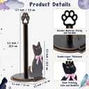 Black Cat with Pink Bow Paper Towel Holder - Wooden Paw Kitten Decorative Toilet Paper Stand for Countertop Kitchen Bathroom Roll Standing Organizer Table Decor Cat Lovers Housewarming Gift