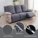 100% Waterproof Recliner Sofa Slipcovers, 3 Pieces Stretch Reclining Couch Covers for 3 Cushion Couch Sofa Pet Friendly Washable Furniture Covers for Dogs, Pets, Kids (Dark Gray, 3 Seater)