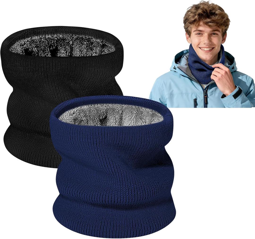 Winter Neck Warmer Gaiter: Windproof Thick Fleece Lined Warm Neck Scarf for Skiing Cycling Snowboarding for Men Women (Black)