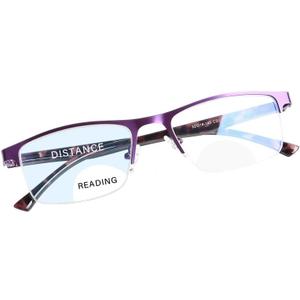 FONHCOO Bifocal Reading Glasses for Women Men, Metal Half Frame Blue Light Blocking Readers Anti UV/Glare/Eyestrain (Purple) FONHCOO Bifocal Reading Glasses for Women Men, Metal Half Frame Blue Light Blocking Readers Anti UV/Glare/Eyestrain (Purple)