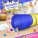 PigPigPen Pop Up Play Tunnel Tent for Toddlers Babies or Dogs, Indoor & Outdoor Toys for Kids Backyard Playset. (Red,Yellow,Blue), 17.5 X 67