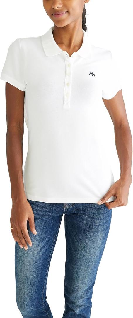 Aeropostale Women's Aero Solid A87 Polo (Bleach, Size X-Small)