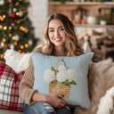 Hydrangea Floral Flower Decorative Pillow Covers Case 18x18 Inch,Blue Hydrangea Floral Decor