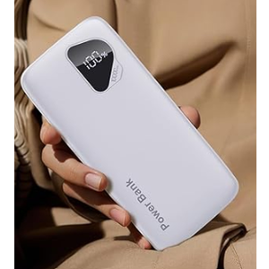2026 1-Pack 12800mAh Portable Charger with Built in Cables, Travel Essential Battery Pack, 4 Outputs 2 Inputs Slim Power Bank with Cord Wires for iPhone 17/16/15/14, Samsung Galaxy S23/22, Pixel etc
