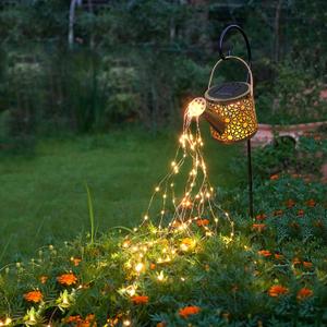 Misawce Outdoor Solar Metal Watering Can Small Hanging Decorative Waterproof Lights for Garden Decor, Yard Lights, Outside Patio Lawn, Gifts for Mom Grandma Women Birthday, 1 pack, Warm White