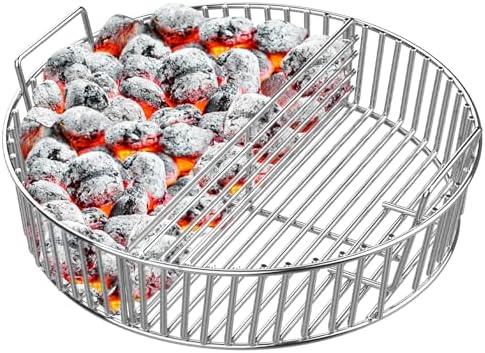 only fire Stainless Steel Charcoal Ash Basket Fits X-Large Big Green Egg Ceramic Grills, Charcoal Basket Big Green Egg Accessories