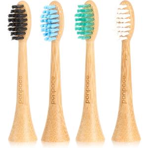 Bamboo Toothbrush Heads Compatible with Philips Sonicare, Soft Castor-Oil Bristles, Biodegradable Toothbrush Replacement Heads, Eco-Friendly & Daily Cleaning