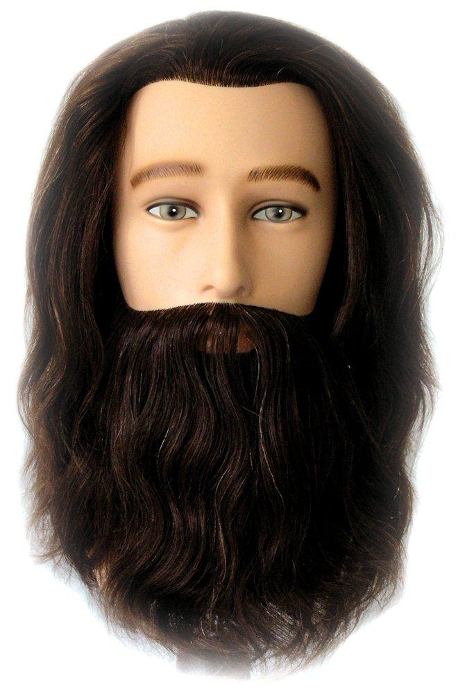 Celebrity Mr. Sam Cosmetology Human Hair Manikin with Beard