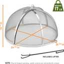 Good Directions Heavy Duty Fire Pit Spark Screen with Lifter, Stainless Steel, Hinged for Easy Access, 24 Inch Diameter