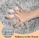 Fluffy Area Rugs 8x10 for Bedroom - Large Grey Shag Rug for Living Room Nursery Room - Fuzzy Shaggy Rugs for Kids Room - Non-Slip Soft Plush Furry Carpets for Boys Girls Room