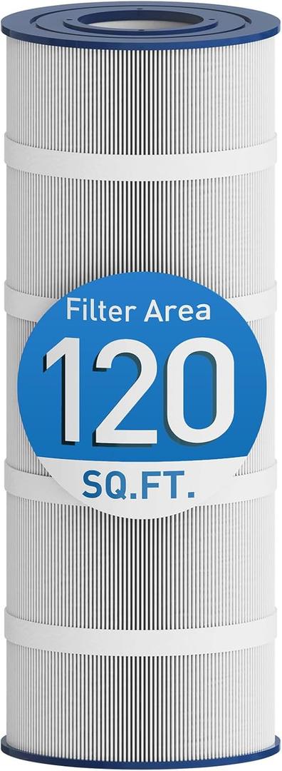 Pool Filter Cartridge, Compatible with Hayward C1200, CX1200RE, Pleatco PA120, Unicel C-8412, Trilobal Filtration Fabric, 125 Sq.ft, 23 1/4" Length, 8 15/16" Diameter, Residential Pools Filter, 1 Pack