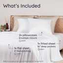 Bambaw 100% Viscose Derived from Bamboo Sheets Queen Size Deep Pocket Set 4pcs Hotel Luxury Bed Sheets Set, Fits Up to 16'' with Elastic Corner Straps, Ultra Soft Cooling Sheets Queen Size (White)