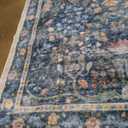 LIVEBOX Washable Rug 5x7, Soft Blue Area Rugs for Living Room, Floral Rug for Bedroom, Boho Distressed Rugs Non Slip, Low Pile Vintage Indoor Carpet for Dining Room Home Decor 