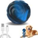 Yipetor Interactive Dog Toys, [Smart On] 3.3In Durable Rubber Vibrating Dog Ball, Gentle Bouncing, Self Rotating, IPX7 USB Rechargeable Automatic Moving Ball for Large Medium Dogs - Blue