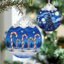 Starry Night Stained Glass Ornament, Christmas Ornaments  Christmas Tree Ornament, Holiday Decor, Xmas Stocking Stuffers, Gift Idea, Gifts for Art Lover, Coworker, Friend, and Family - Candy Canes