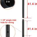 Accessory Outdoor Light Post Steel 3" x 84" for Exterior House Porch Patio Deck - Black, lamp post 84"