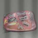 Initial Clear Makeup Bag Personalized Pink Clear Cosmetic Bag, Cute Large Make Up Bags Organizer Bag, Travel Toiletry Bag for Women Girl Gifts A (Pink)