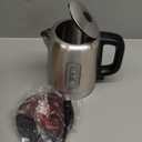 Amazon Basics Electric Stainless Steel Kettle for Tea and Coffee, BPA-Free, Fast Boiling, Auto Shut-Off, 1 Liter, 1500W, Black and Silver