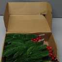 RONYOUNG 32PCS Artificial Pine Branches Christmas Holly Berries Artificial Red Berry Stems for Christmas Wreath Decorations Xmas Tree Decoration