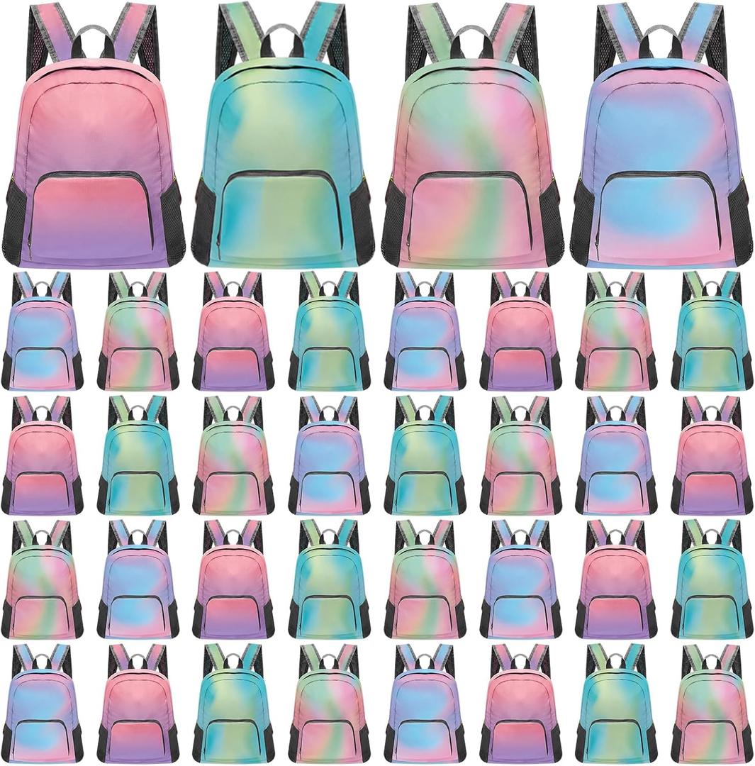 Patelai 48 Pcs 17" Backpacks in Bulk for Kids Wholesale Back Pack Lightweight Bookbags for Boys Girls School Outdoor Travel(Blurred Color), Gradient Color