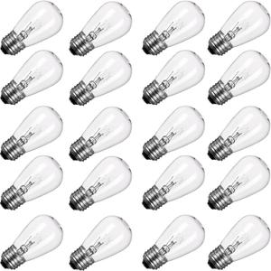 Minetom 8 Pack S14 Replacement Light Bulbs - 11 Watt Warm Incandescent Edison Light Bulbs with E26 Medium Base for Commercial Grade Outdoor Patio String Lights