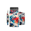 Stylish Ultra Slim Wallet RFID Blocking Premium Aluminum Card Holder w/Trigger to slide up cards - Complete Packaging w/Accessories, Bands to store more, Ideal Gift - Vibrant colors