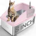 AIPERRO Stainless Steel Litter Box | XXL Deepened 8" Design Metal Cat Box