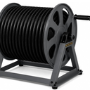 Dual Floor and Wall Mounted Garden Hose Reel, Holds 200ft of Water Hose, Heavy Duty Metal Hose Reel, Space Saving Hose Reel Organizer for Yard, Garage & Shed (Graphite)