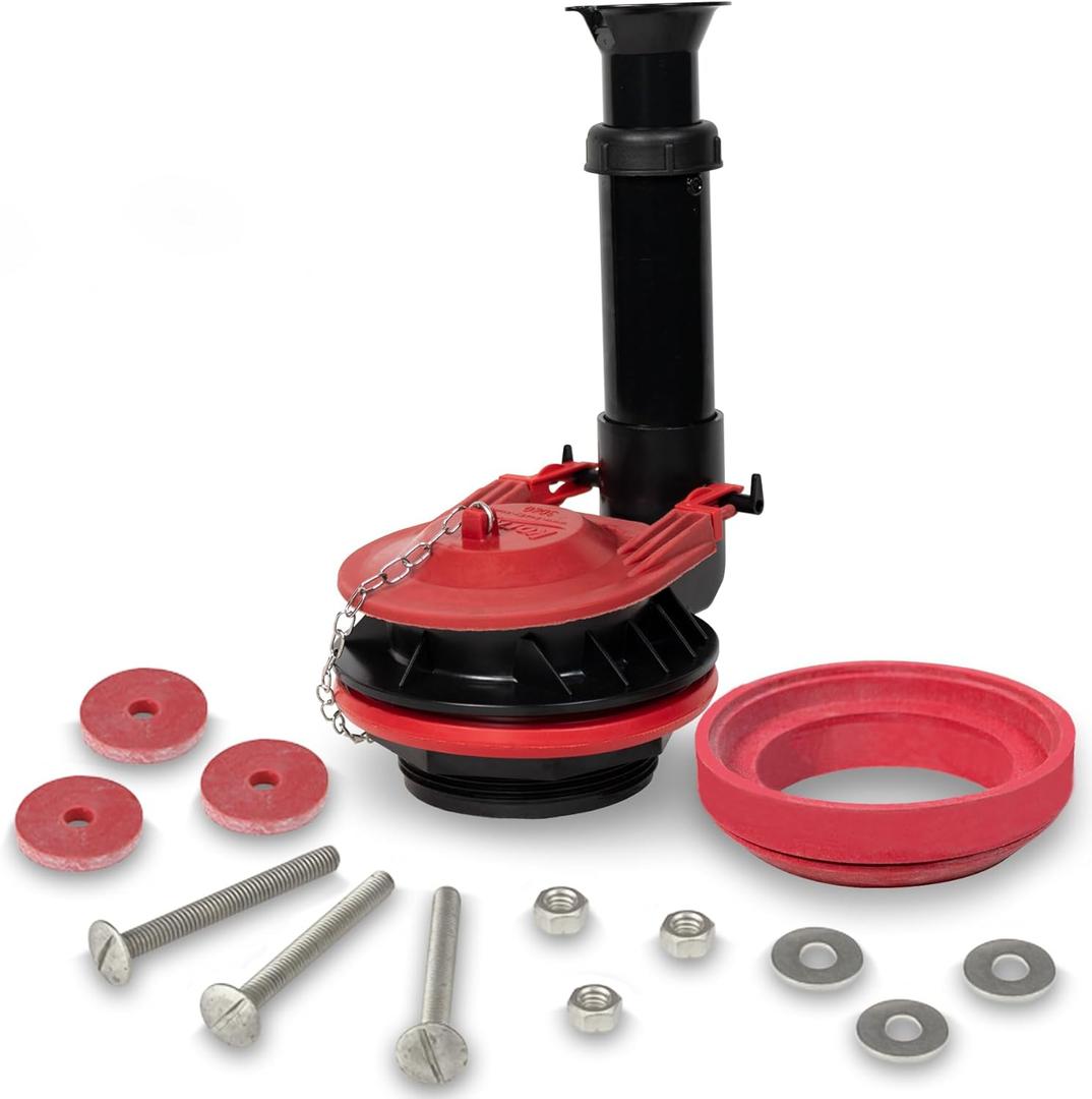 Korky Adjustable Large 3-Inch Toilet Flush Valve and Tank to Bowl Gasket Kit - Fits TOTO, Mansfield, American Standard, and Other Brands - Height Easily Adjusts for Easy Install - Made in USA - 5030
