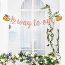 10 x Pumpkin 1/2 Way to One Banner, Fall Half Birthday Decorations Girl, Happy 6 Months, Little Pumpkin Baby Shower Birthday Party Decorations, Rose Gold Glitter