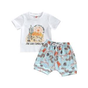 Short Sleeve T-shirt Shorts Clothing Set Size 110