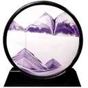 Muyan Moving Sand Art Picture Sandscapes in Motion Round Glass 3D Deep Sea Sand Art for Adult Kid Large Desktop Art Toys (Purple, 7 Inch)