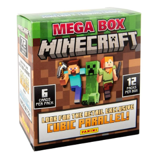 Panini Minecraft Mega Box  Official Trading Cards, 72 Cards per Box, Exclusive Foil Parallels, Rare Inserts, Great Gift for Kids & Gamers