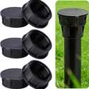 6 Pcs Sprinkler Head Caps, Spray Shut Off Cap with Sealing Ring, Black Sprinkler Spray Head Cover for Outside Lawn Yard Garden Watering Irrigation Systems