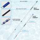 Poolvio 15FT Pool Pole, 3-Piece Telescopic Swimming Pool Cleaning Pole with Universal Threaded Tips, 2-in-1 Design for Skimmer Nets, Vacuum Heads, Brushes & Household Cleaning Tools