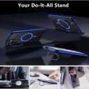 TIANNIUKE for Samsung Galaxy S24 Plus Case, Compatible with MagSafe, Anty-Slip Grip,Military-Grade Protective, Adjustable Kickstand Phone Case, Magnetic Case (Blue)