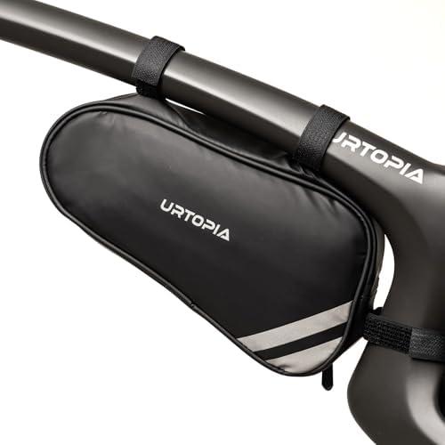 URTOPIA Bike Frame Bag, Waterproof Bicycle Storage Bag, Large Volume, Easy to Install, Reflective Bike Triangle Bag, Down Tube Bike Bag for Road Bike, Mountain Bike, Bike Accessories (black)