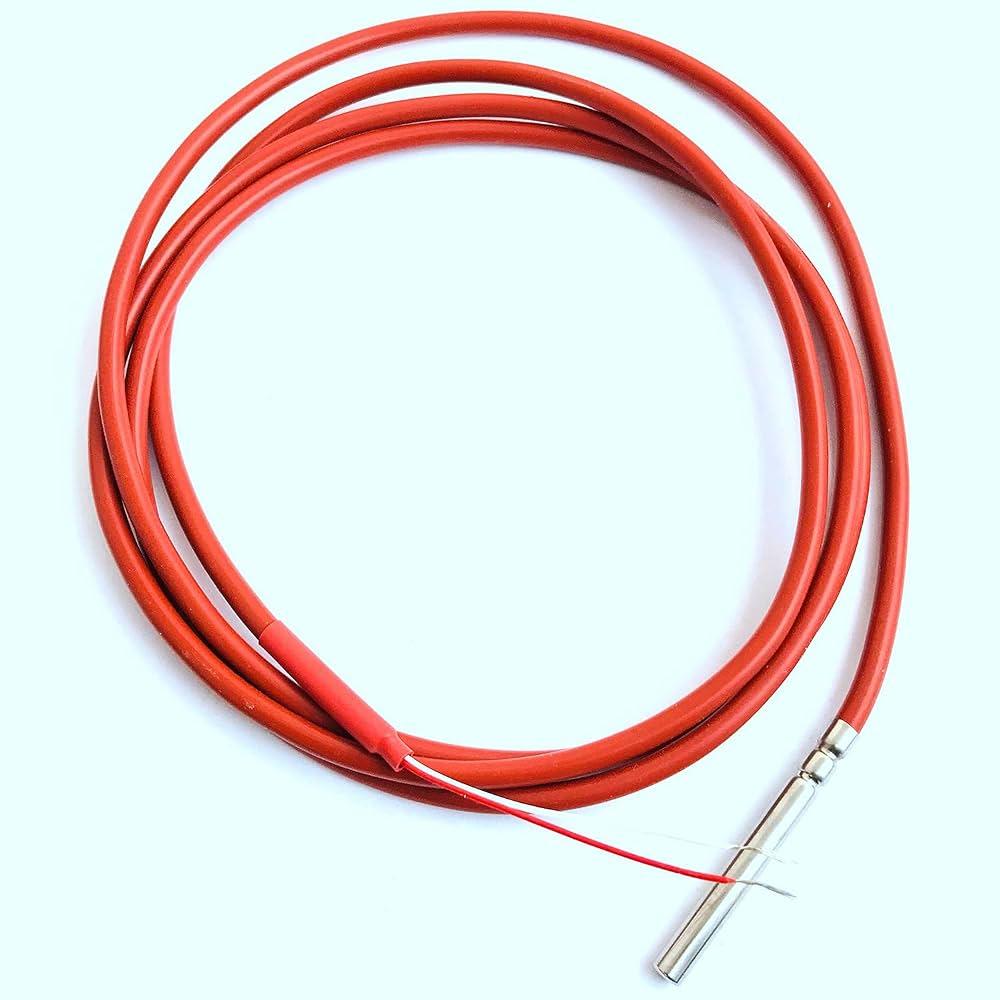 2-Wire PT1000 Temperature Sensor Thermistor Silicone Coated 1.5 Meter Probe 45 mm x 5 mm 50-180 Celsius Resistance Thermometer