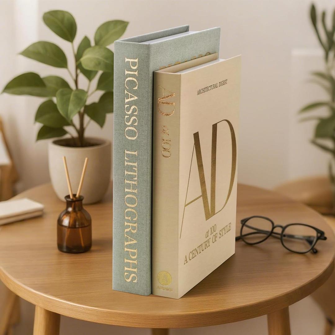 Decorative Books for Home Decor - Coffee Table Books Faux/Fake - Aesthetic Home Room Decor for Shelf Living Room Mantle TV Stand Entryway Office - Decorations for Home