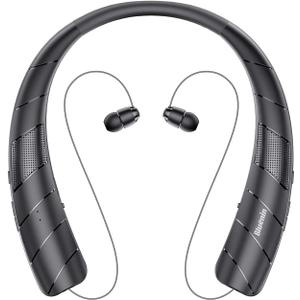 Neckband Bluetooth Headphones Speaker 2-in-1Wireless Wearable Speaker at lightest 99g weight with Retractable Earbuds, Portable Speakers and Headsets w/Bulit in Mic for Home, Office and Outdoors