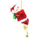 Climbing Santa Claus 9" Christmas Ornament Xmas Decoration Climbs Up and Down Battery Operated Toy with Light Music and Sound Animated Climbing on Beads Musical Moving Figure Xmas Christmas Ornament
