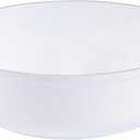 PLASTICPRO [30 Pack 6 OZ Bowls Edge Collection White with Gold Rim Plastic Party Dessert Bowls Premium heavyweight Elegant Disposable Tableware Dishes